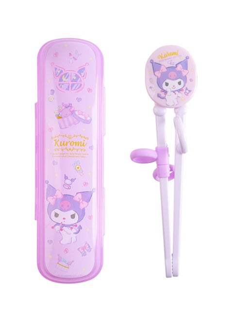 Training Chopsticks Set For Kids And Beginners, Right-Handed Tranining Chopsticks With Case, Chopstick Spoon Fork And Case Set, BPA Free Dishwasher Safe, Right Handed Only (Purple)