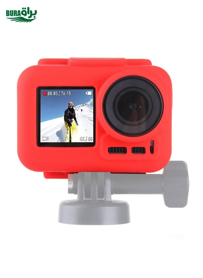 BURAQ PULUZ Silicone Protective Case for DJI Osmo Action with Frame(Red)  - Image 1