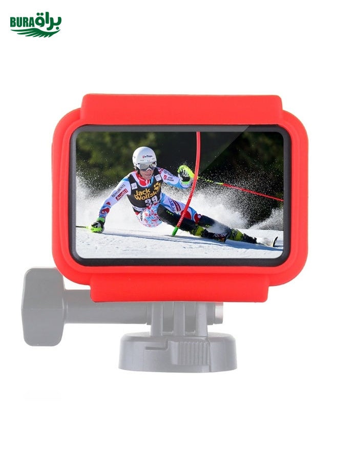 BURAQ PULUZ Silicone Protective Case for DJI Osmo Action with Frame(Red)  - Image 3