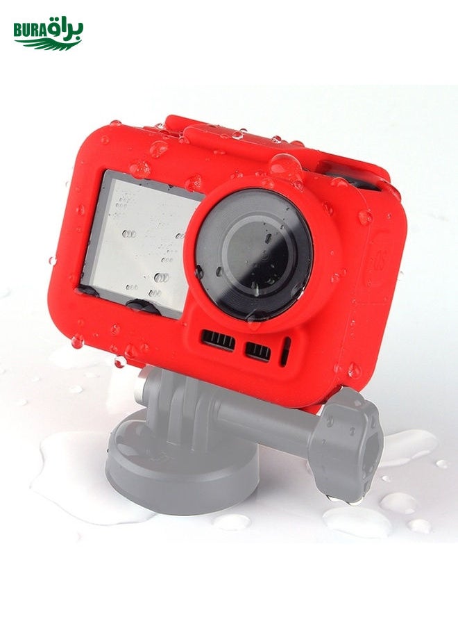 BURAQ PULUZ Silicone Protective Case for DJI Osmo Action with Frame(Red)  - Image 4