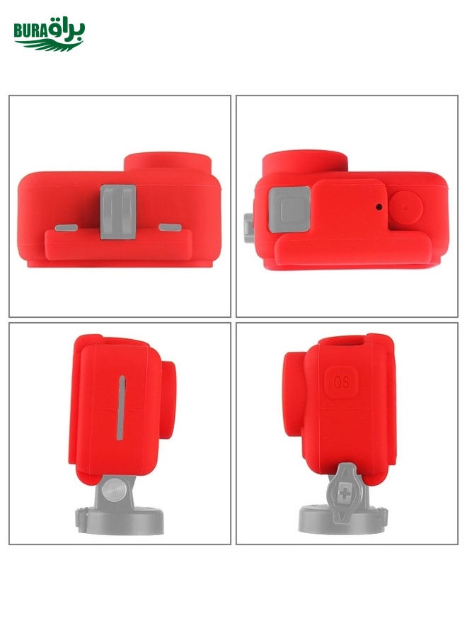 BURAQ PULUZ Silicone Protective Case for DJI Osmo Action with Frame(Red)  - Image 5
