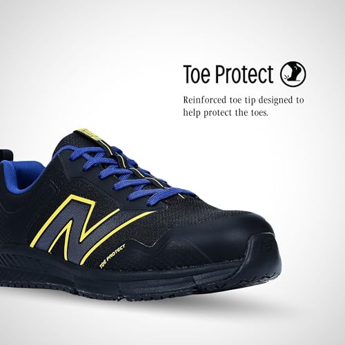 New Balance Men's Aluminum Toe Evolve Industrial Shoe, Black/Blue/Yellow, 8.5 - Image 3