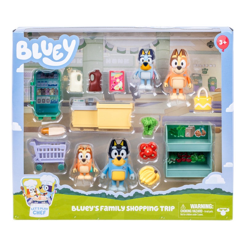 BLUEY بلو س13 لنلعب شيف رحلة تسوق العائلة متعددة الحزم الحصرية - Image 1