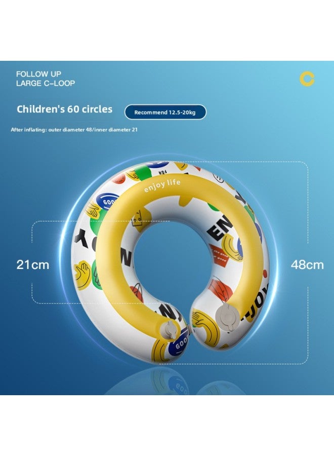 general Children's Swimming Ring Thickened Wear-resistant Household Swimming Products Press Inflatable Baby Swimming Ring Products Direct Sales-Inside Diameter After Inflation:Dika Yellow Children's Swimmin - Image 1