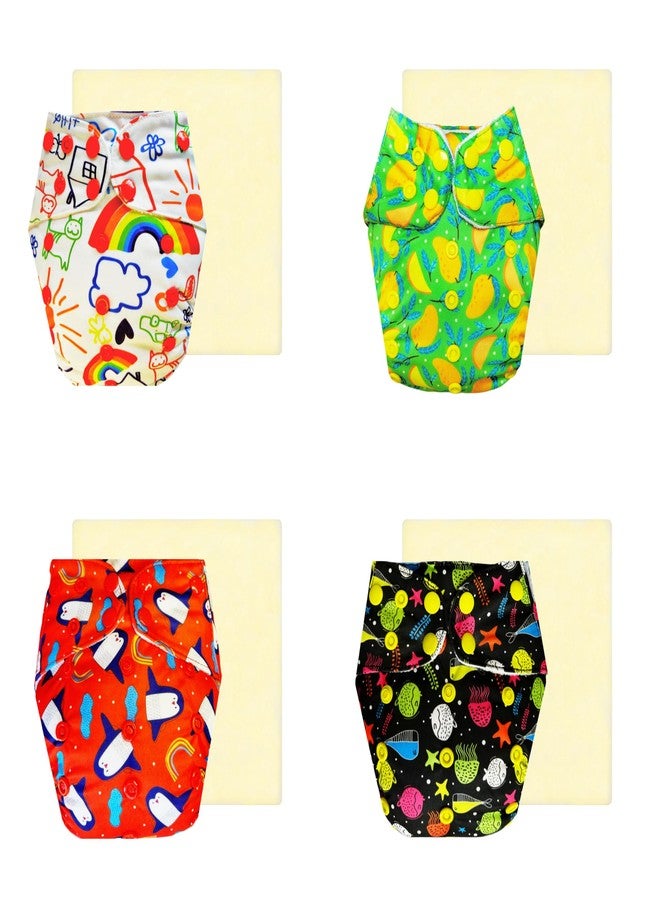 Dumbledo Elite Cloth Diaperwith Magical Soaker (Pack of 4) | Dry Feel and Comfortable | 6-Layer Absorbent Pad | Quick Dry | Designed by Moms | 3 Months - 3 Years | Unisex Baby - Image 1