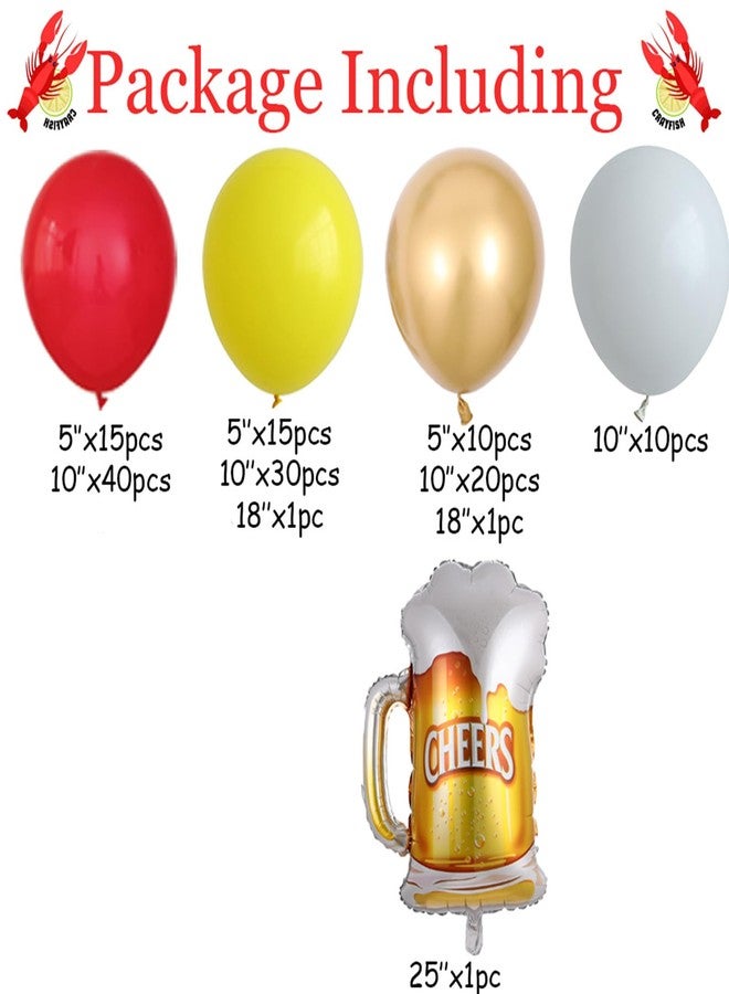 GIHOO Crawfish Boil Party Supplies 145pcs Crawfish Balloon Arch Garland Kit with Inflatable Crawfish Beer Mylar Balloons for Crawfish Boil Birthday Party Decoration - Image 2