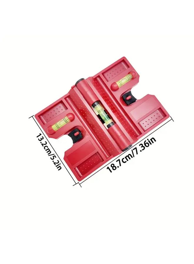 Red Magnetic Column Level 270 Degree Adjustable Angle Foldable Professional Horizontal Vertical Foam Level - Image 3