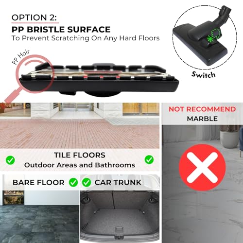 VACEXT For Miele Vacuum Attachments Accessories 1-3/8'' Inner Diameter Compatible with Miele C1 C2 C3 Vacuum Cleaners -Household Cleaning Attachment Kit (Vacuum Brush Head Dual Mode) - Image 3