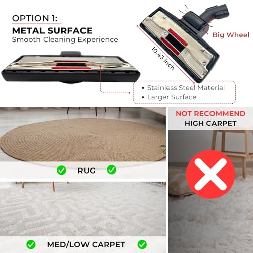 VACEXT For Miele Vacuum Attachments Accessories 1-3/8'' Inner Diameter Compatible with Miele C1 C2 C3 Vacuum Cleaners -Household Cleaning Attachment Kit (Vacuum Brush Head Dual Mode) - Image 2