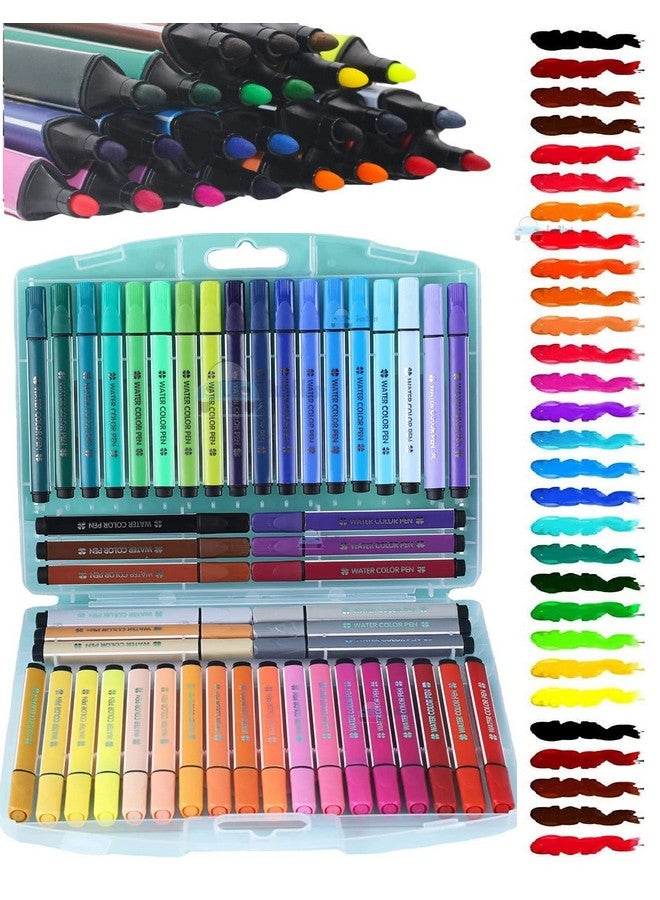 FunBlast Washable Watercolor Pens Set - Colouring Kit Art Markers Colour Sketch Pens Set Kids Artists Sketching Drawing Materials Craft Supplies Return Gift (48 Watercolor Pen Set) - Image 1