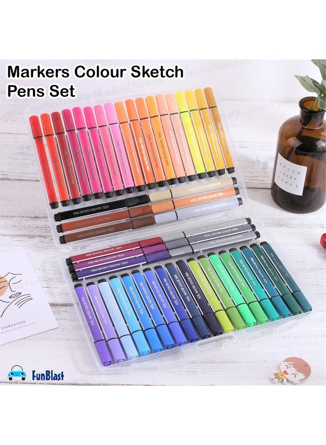 FunBlast Washable Watercolor Pens Set - Colouring Kit Art Markers Colour Sketch Pens Set Kids Artists Sketching Drawing Materials Craft Supplies Return Gift (48 Watercolor Pen Set) - Image 5