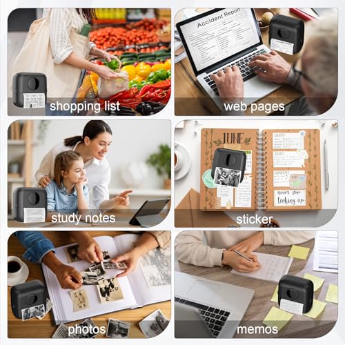 HUIJUTCHEN Mini Thermal Portable Printer for iOS&Android with Hard Protection Storage Case,Bluetooth Inkless Pocket Printer with 11 Rolls of Thermal Paper＆Sticker to Print Photo Receipt DIY - Image 4
