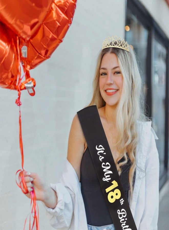 CAVETEE Gold 18th Birthday Sash and Tiara Kit - It's My Birthday Decoration for Parties - Image 5