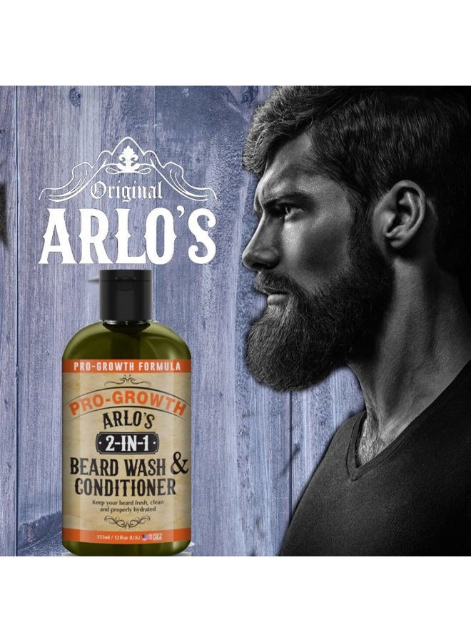Arlo's 2-in-1 Beard Wash and Conditioner 12 oz. - Pro Growth Formula - Image 3
