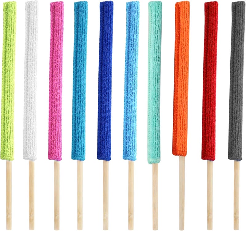 HOYDATE 10pc Microfiber Detail Duster Sticks Crevice Cleaning Tool Mini Duster for Home Car Window and Smallest Spaces,Multicolor - Image 1