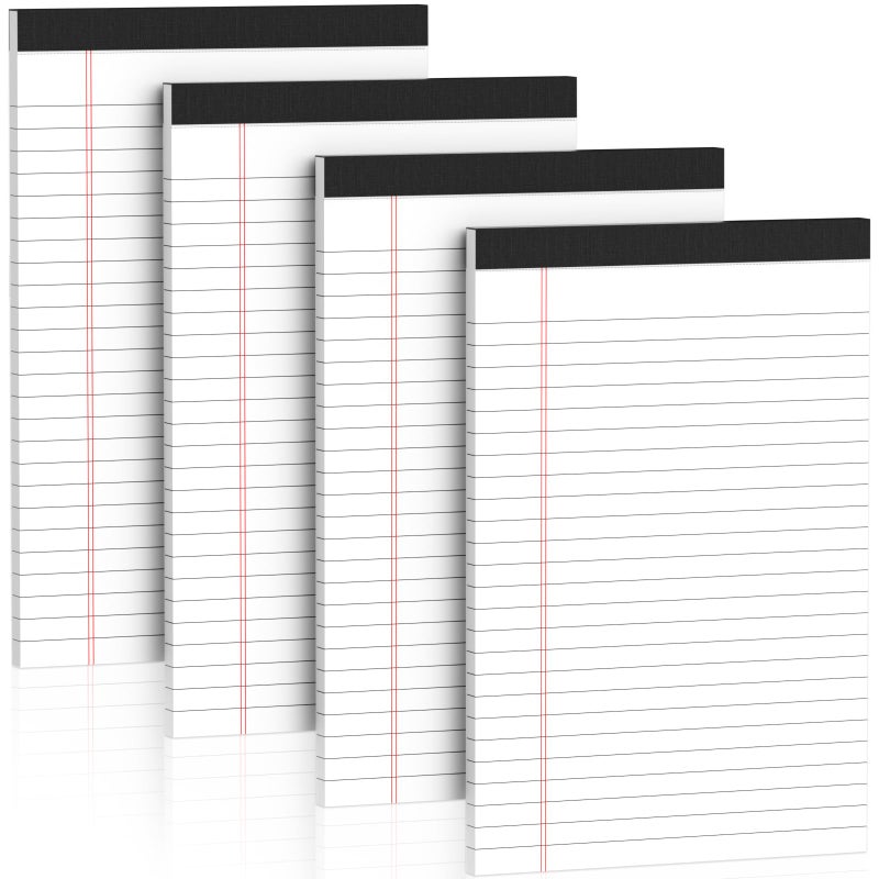 Nichela 5" x 8" Note Pads 4 Pack of Legal Pads 21lb Notepad College Ruled Legal Pad 30 Sheets Perforated Small Writing Pads Double-Side Printed Pad of Paper for School, College, Office - Image 1