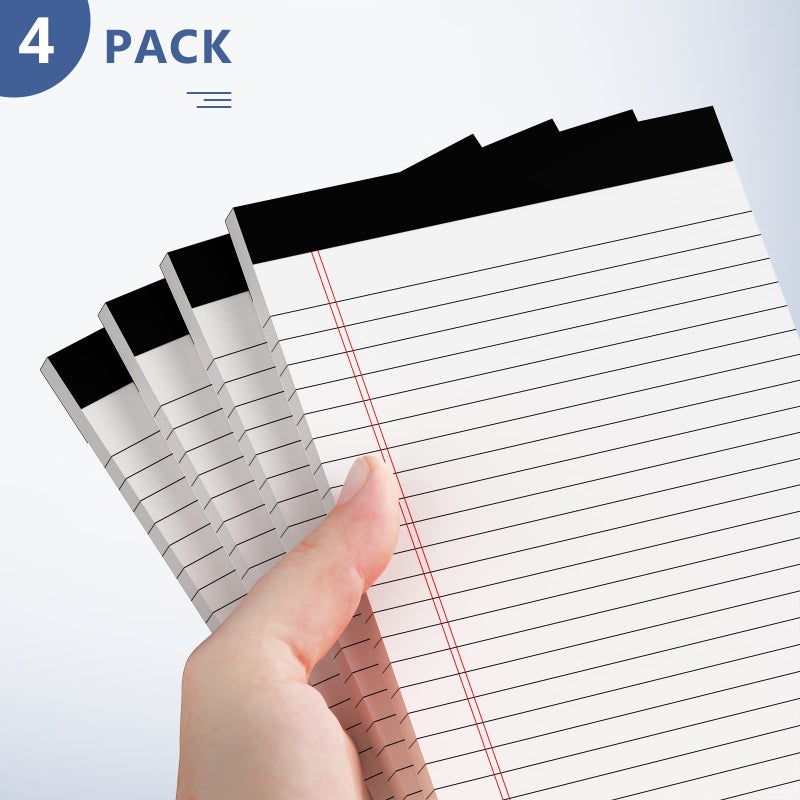 Nichela 5" x 8" Note Pads 4 Pack of Legal Pads 21lb Notepad College Ruled Legal Pad 30 Sheets Perforated Small Writing Pads Double-Side Printed Pad of Paper for School, College, Office - Image 5