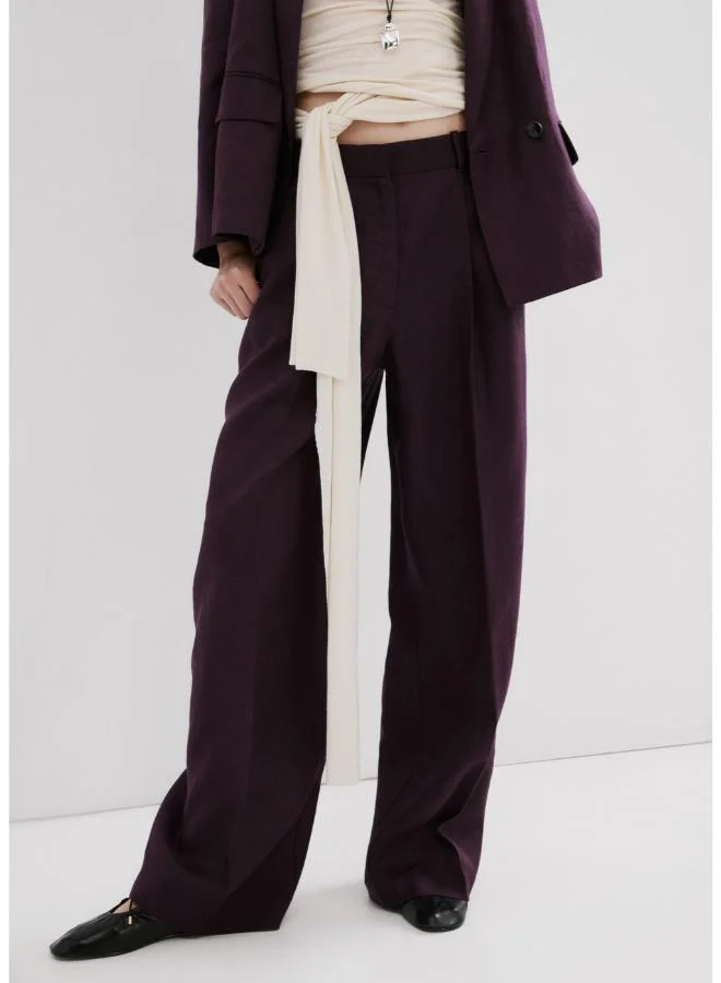 MANGO  Straight-fit linen suit trousers for Women | Best Price UAE