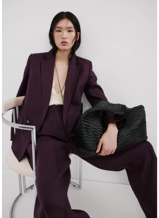 MANGO  Straight-fit linen suit trousers for Women | Best Price UAE