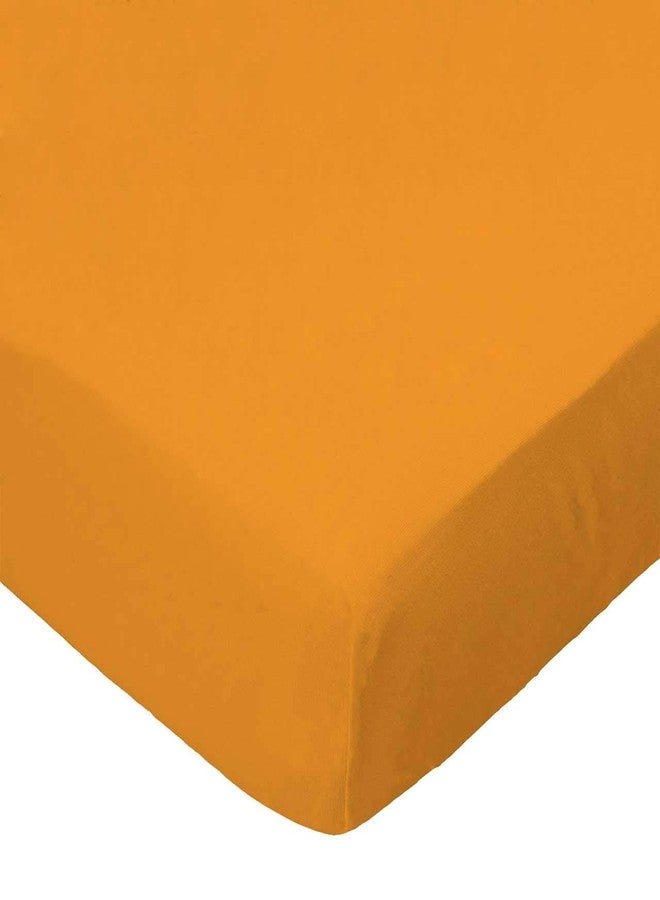 SHEETWORLD.COM SheetWorld Fitted 100% Cotton Percale Stroller Bassinet Sheet 13 x 29, Solid Orange Woven, Made in USA - Image 1