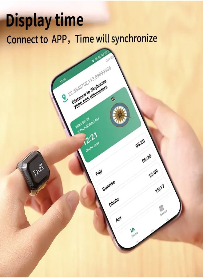 Black Tiger - Zikr Ring Smart with tasbeeh counter feature and a reminder of prayer times - Image 1