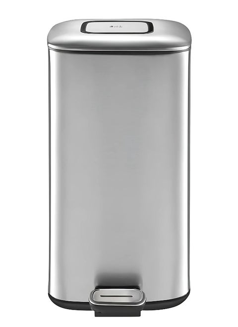 REGENT SERIES | 32L Metallic Grey Pedal Trash Bin | Brushed Stainless Steel, Soft-Closing, Fingerprint-Resistant Design | Modern Waste Solution for Home, Office, and Commercial Spaces