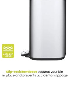 EKO REGENT SERIES | 32L Metallic Grey Pedal Trash Bin | Brushed Stainless Steel, Soft-Closing, Fingerprint-Resistant Design | Modern Waste Solution for Home, Office, and Commercial Spaces  - Image 4
