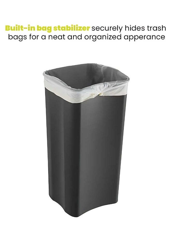 EKO - REGENT SERIES | 32L Metallic Grey Pedal Trash Bin | Brushed Stainless Steel, Soft-Closing, Fingerprint-Resistant Design | Modern Waste Solution for Home, Office, and Commercial Spaces - Image 1