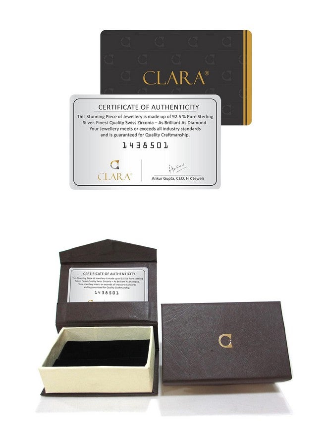 CLARA 925 Sterling-silver and Swiss Zirconia Heart Earrings for Women & Girls, White - Image 5