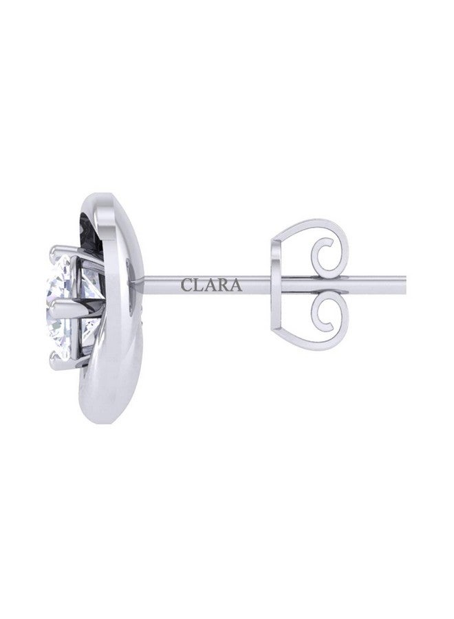 CLARA 925 Sterling-silver and Swiss Zirconia Heart Earrings for Women & Girls, White - Image 2