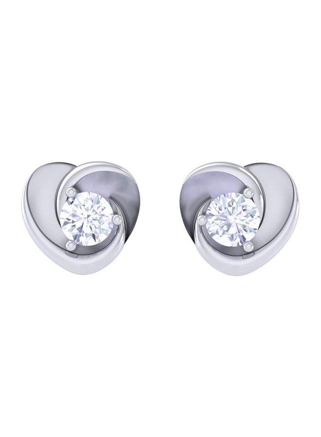 CLARA 925 Sterling-silver and Swiss Zirconia Heart Earrings for Women & Girls, White - Image 1