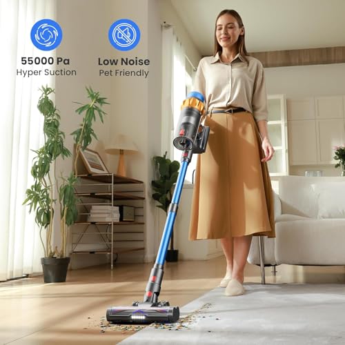 Kermoky Cordless Vacuum Cleaner, 650W 55KPA 70Mins Vacuum Cleaners for Home, Self-Standing Cordless Stick Vacuum with Anti-Tangle, Lightweight Wireless Vacuum for Hardwood Floor/Carpet/Pet Hair - Image 2