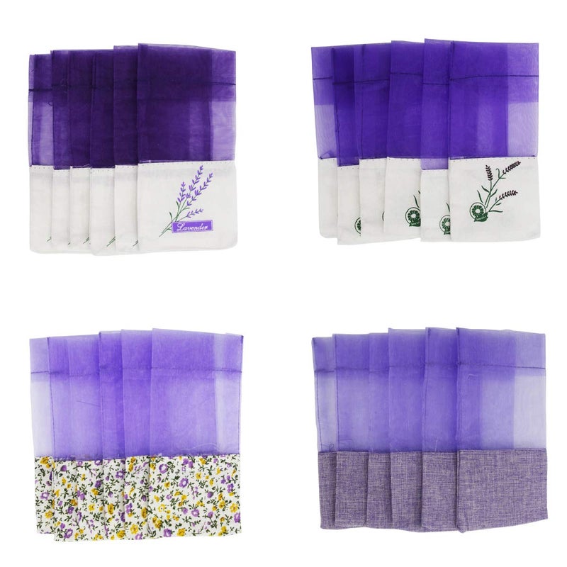 Lozom Sachet Empty Bags Purple Gauze CottonRamie Sacks for Lavender Spice and Herbs 24pcs