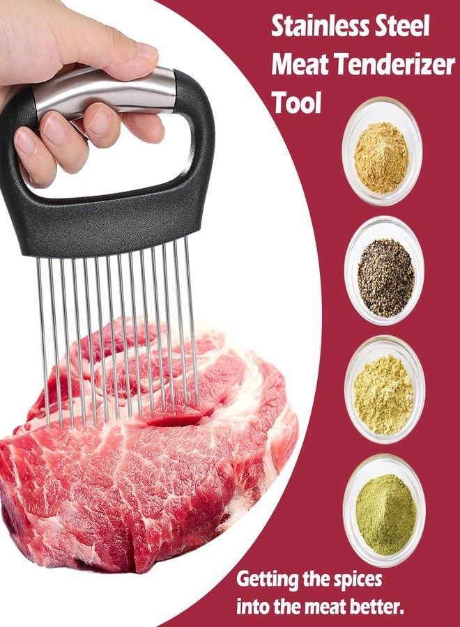 JAYVAR Large Onion Holder for Slicing, Large Onion Cutter Vegetable Chopper, Stainless Steel Tomato Slicer for Potato Lemon, Practical Meat Tenderizer Tool, Kitchen Food Slicer Guide for Neat Slicing - Image 4