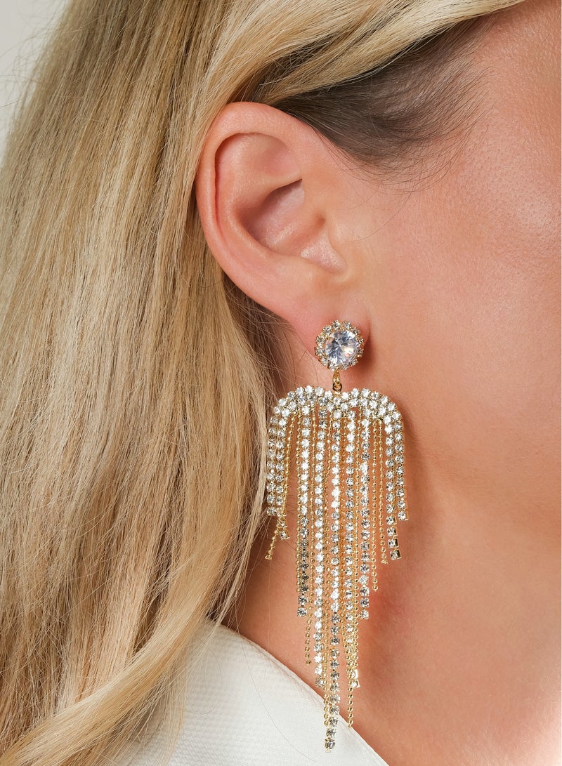 Aurora Crystal Waterfall Earrings – Elegant Women's Earrings for Special Occasions - Image 2
