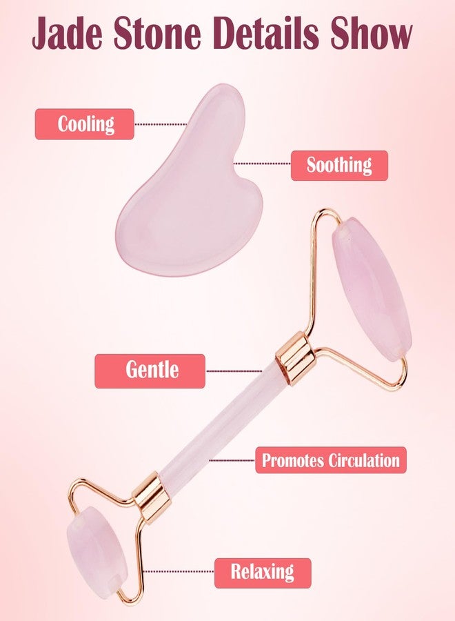 CUBACO Spa Headband and Wristband Set for Women with Ice Jade Roller and Gua Sha, Skin Care Set Tools Puffy Makeup Headband Teen Girl Gifts Trendy Stuff Hair Accessories for Women - Image 4