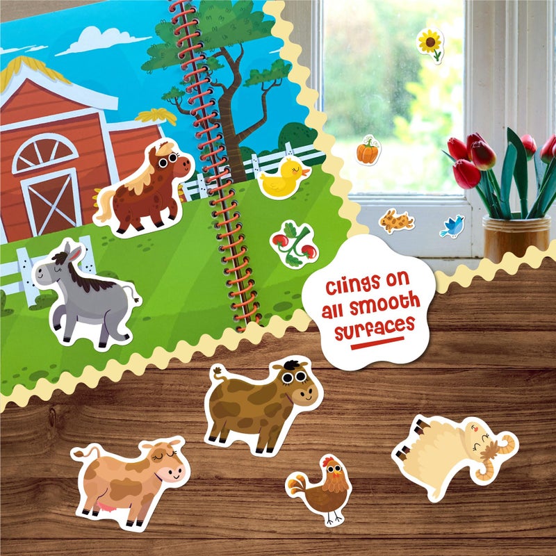 DINO MINI Stick4Ever Jelly Sticker Book - for Kids - Waterproof, Easy to Clean Reusable Sticker Book for Toddlers- Reusable Road Trip Activities for Kids - Stocking Stuffers for Toddlers (Farm) - Image 2