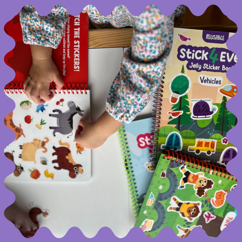 DINO MINI Stick4Ever Jelly Sticker Book - for Kids - Waterproof, Easy to Clean Reusable Sticker Book for Toddlers- Reusable Road Trip Activities for Kids - Stocking Stuffers for Toddlers (Farm) - Image 5