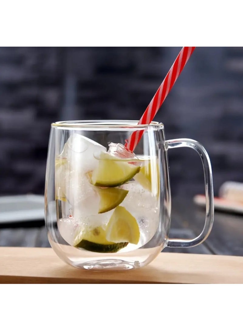 إل ديس كوب زجاجي من البورسليكات مصنوع يدويًا، كوب قهوة، جدار مزدوج، مضاد للحروق، قابل لإعادة الاستخدام وعالي الجودة، مثالي للمشروبات الساخنة، أدوات شرب أنيقة، أدوات زجاجية قابلة لإعادة الاستخدام - Image 4