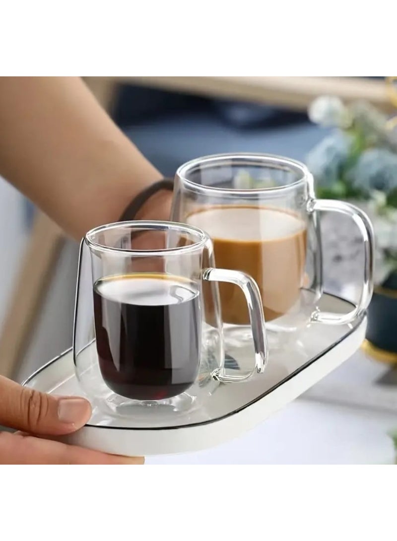 إل ديس كوب زجاجي من البورسليكات مصنوع يدويًا، كوب قهوة، جدار مزدوج، مضاد للحروق، قابل لإعادة الاستخدام وعالي الجودة، مثالي للمشروبات الساخنة، أدوات شرب أنيقة، أدوات زجاجية قابلة لإعادة الاستخدام - Image 5