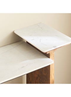 Home Box Ashton Genuine Marble Top Console Table with Solid Wood Base  - Image 3