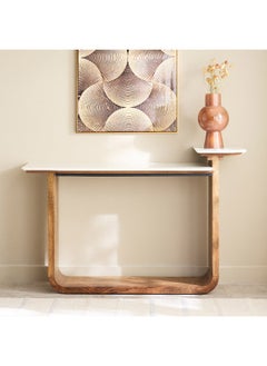 Home Box Ashton Genuine Marble Top Console Table with Solid Wood Base  - Image 2