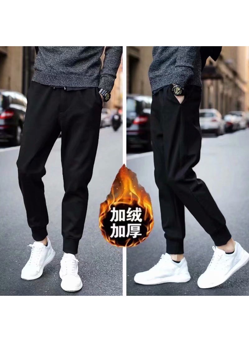 Generic - Mens Winter Sherpa-Lined Hoodie Pants Set Non-lamb leather cord fleece-lined - Image 1