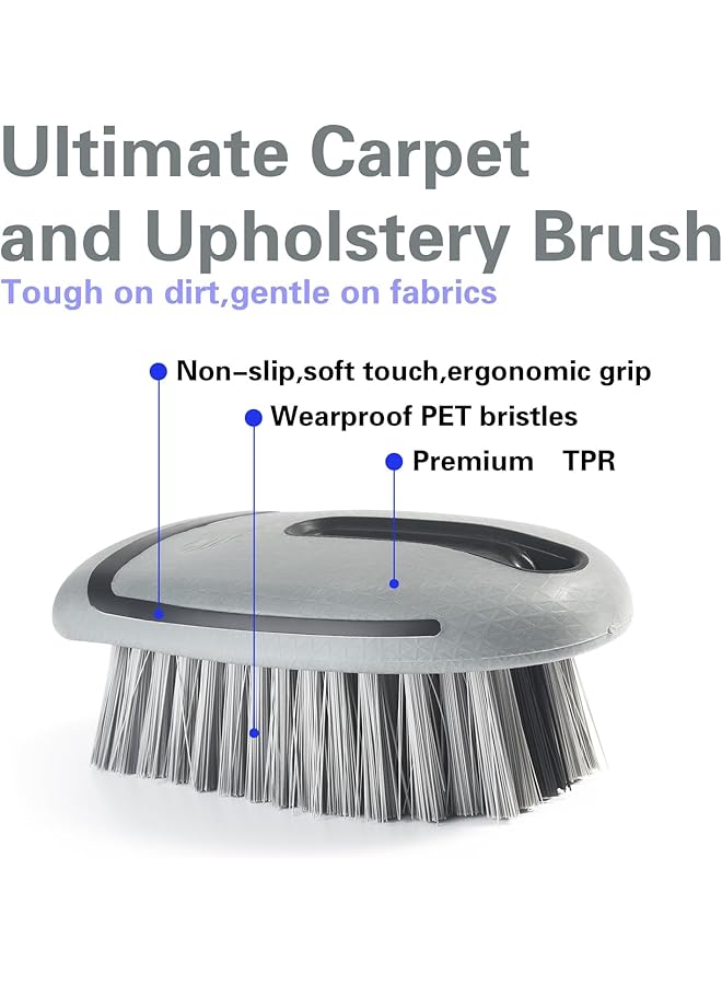 NALACAL فرشاة تنظيف السجاد والمفروشات، فرشاة تنظيف ناعمة للسجاد، فرشاة سجاد السيارة لتفاصيل السيارة، فرشاة جلدية داخلية للسيارة والمنزل (رمادي) - Image 2