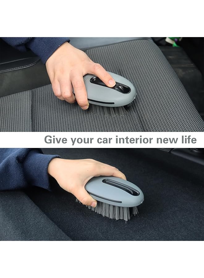 NALACAL فرشاة تنظيف السجاد والمفروشات، فرشاة تنظيف ناعمة للسجاد، فرشاة سجاد السيارة لتفاصيل السيارة، فرشاة جلدية داخلية للسيارة والمنزل (رمادي) - Image 4