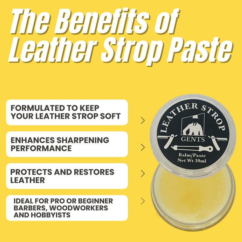 G.B.S GENTS Leather Strop Conditioning Paste â€“ 30ml Leather Balm for Razor Strops â€“ Softens, Protects & Restores Leather â€“ Maintain Straight Razor Strops, Belts & Leather Tools - Image 3