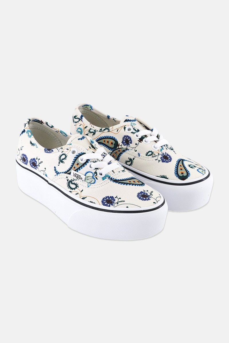 VANS Women Authentic Stack Lace Up Shoes, White  - Image 1
