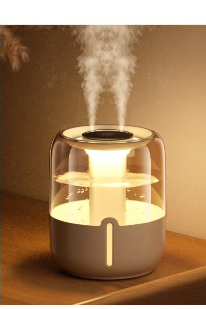 مرطب سعة 6.8 لتر مع إضاءة وعرض للرطوبة، مزود بمنقي هواء وفتحتي بخار ووظيفة إضاءة ليلية، يعمل حتى 30 ساعة وبتشغيل هادئ (لون بيج) - Image 1