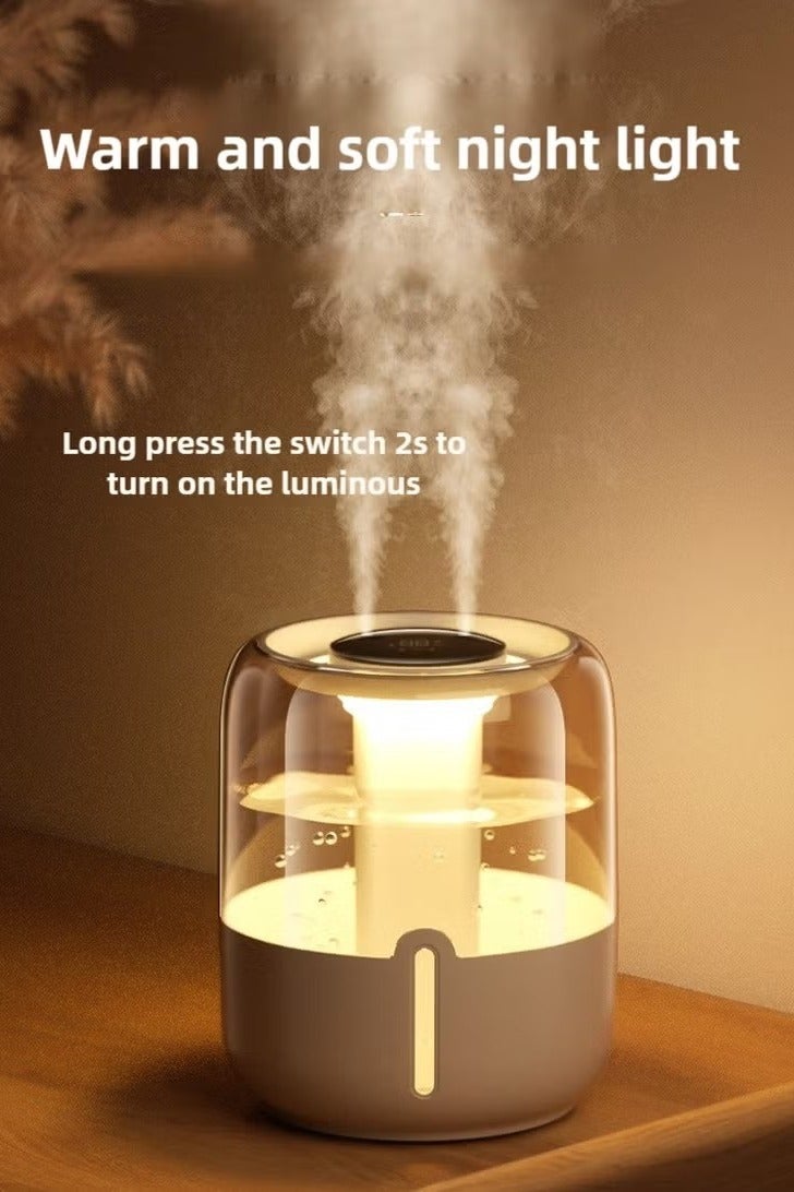 مرطب سعة 6.8 لتر مع إضاءة وعرض للرطوبة، مزود بمنقي هواء وفتحتي بخار ووظيفة إضاءة ليلية، يعمل حتى 30 ساعة وبتشغيل هادئ (لون بيج) - Image 5