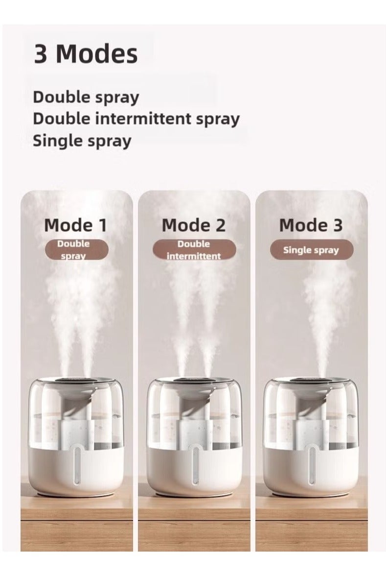 مرطب سعة 6.8 لتر مع إضاءة وعرض للرطوبة، مزود بمنقي هواء وفتحتي بخار ووظيفة إضاءة ليلية، يعمل حتى 30 ساعة وبتشغيل هادئ (لون بيج) - Image 3